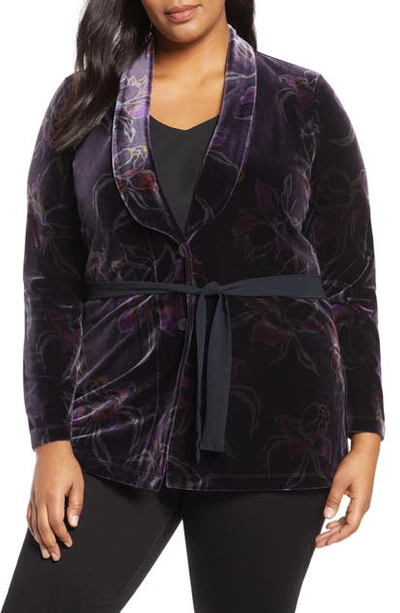 Shop Nic + Zoe Soft Petal Floral Velvet Jacket In Multi