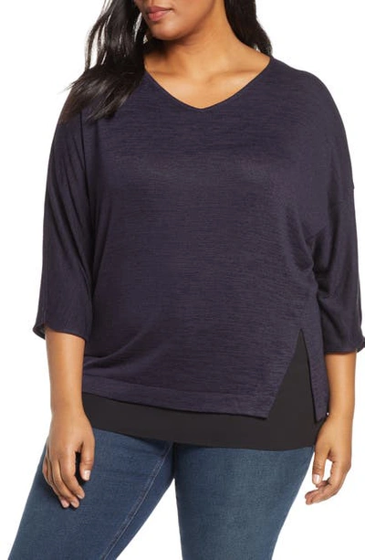 Shop Nic + Zoe Rejoice Layered Top In Nightshade