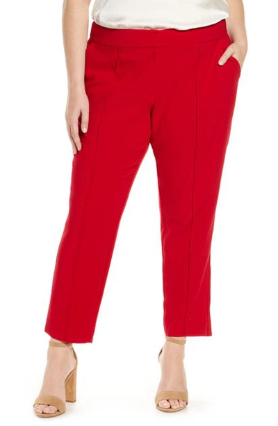 Shop Vince Camuto Pintuck Seam Crepe Pants In Tulip Red