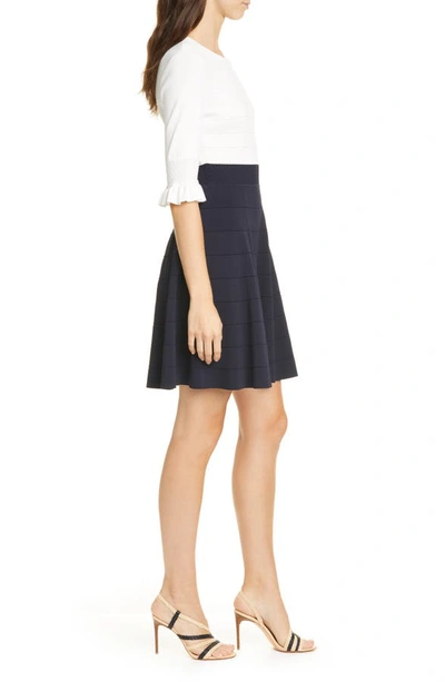 Shop Ted Baker Lauron Fit & Flare Sweater Dress In Dark Blue