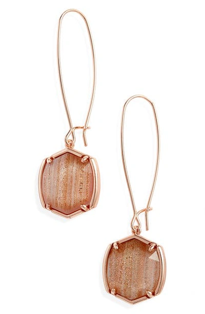 Shop Kendra Scott Davis Drop Earrings In Rs Gld/dusted Pink Illusion