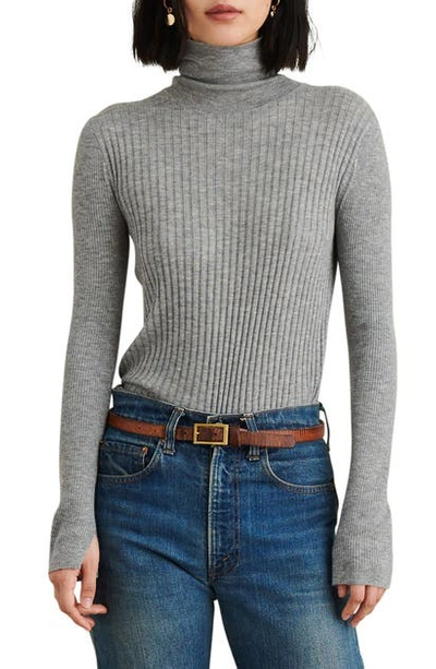 Shop Alex Mill Multi Rib Wool Blend Turtleneck Sweater In Heather