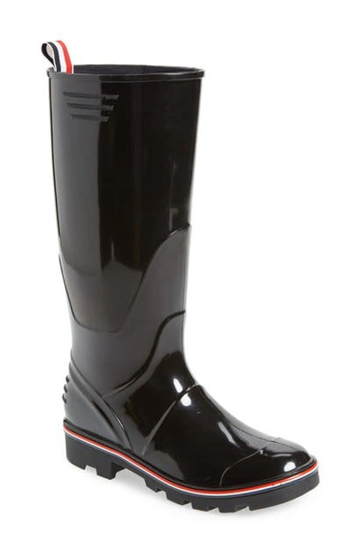 Shop Thom Browne Waterproof Tall Rain Boot In Black