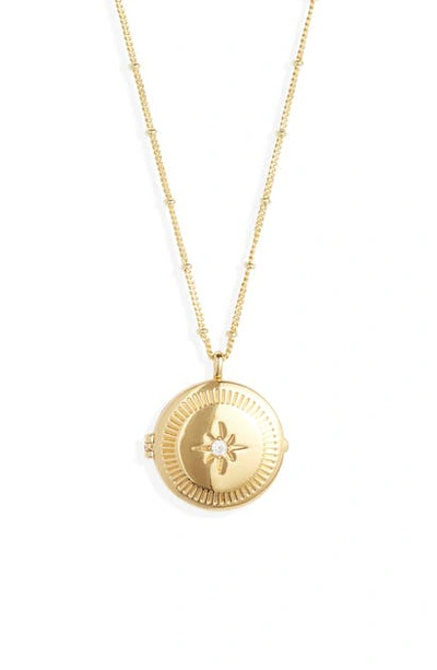 Shop Gorjana Stellar Locket Necklace In Gold