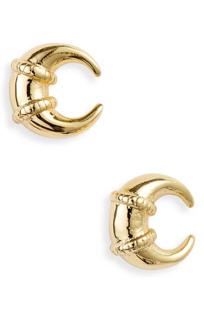 Shop Gorjana Cayne Crescent Mini Stud Earrings In Gold