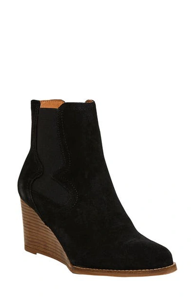 Shop Andre Assous Sadie Wedge Chelsea Boot In Black Suede