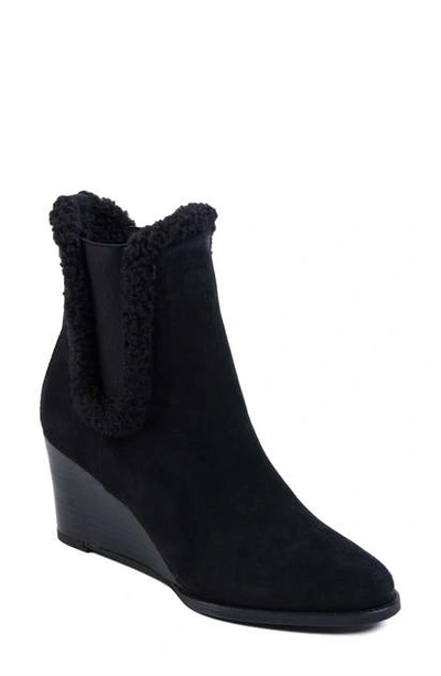 Shop Andre Assous Sasha Wedge Bootie In Black Suede