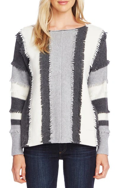Shop Vince Camuto Colorblock Loop Stitch Sweater In Light Heather Grey