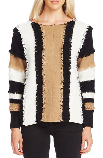 Shop Vince Camuto Colorblock Loop Stitch Sweater In Latte