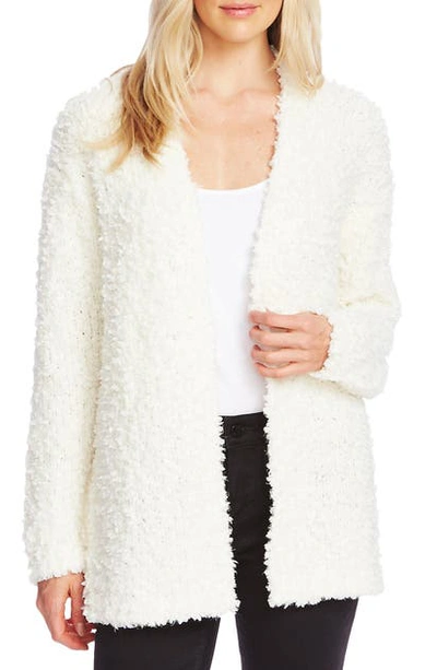 Shop Vince Camuto Poodle Knit Cardigan In Antique White