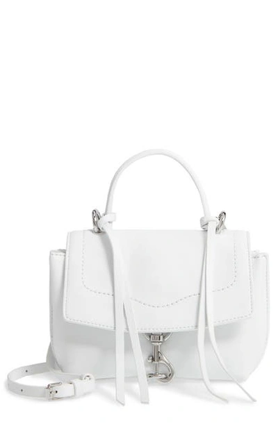 Shop Rebecca Minkoff Mini Stella Leather Satchel In Optic White