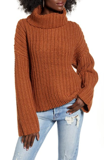Shop Joa Turtleneck Sweater In Spice