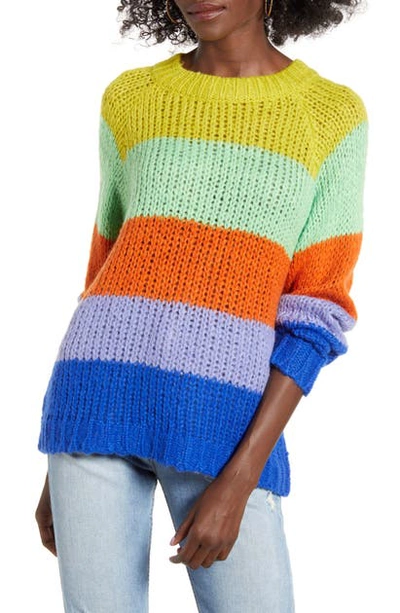 Shop Joa Colorblock Sweater In Multi Color