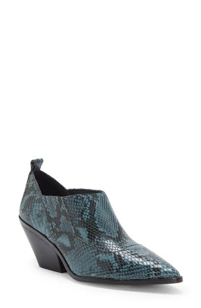 Shop Vince Camuto Jetera Bootie In Dark Teal Leather