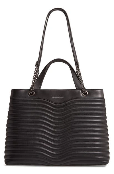 Shop Rebecca Minkoff M.a.b. Quilted Leather Tote In Black