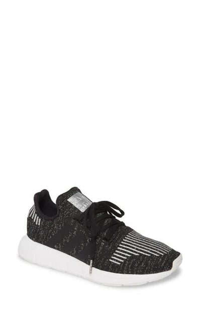Shop Adidas Originals Swift Run Sneaker In Black/ Silver Metallic/ White