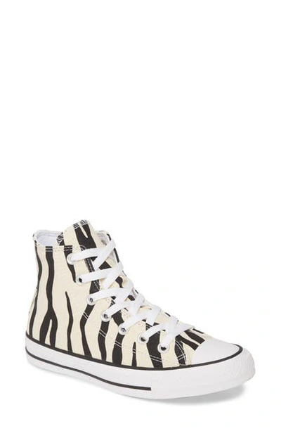 Shop Converse Chuck Taylor All Star Zebra Stripe High Top Sneaker In Black/ Greige/ White