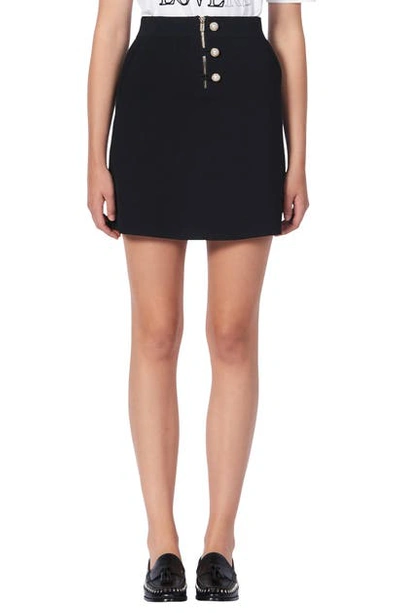 Shop Sandro Bale Knit Miniskirt In Black