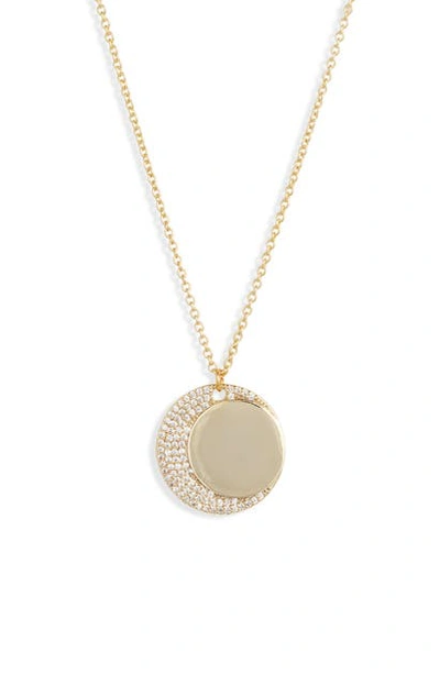 Shop Jules Smith Moon Crystal Pendant Necklace In Gold