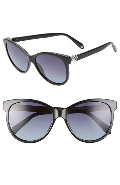 Shop Polaroid 57mm Polarized Cat Eye Sunglasses In Black/ Grey Polarized