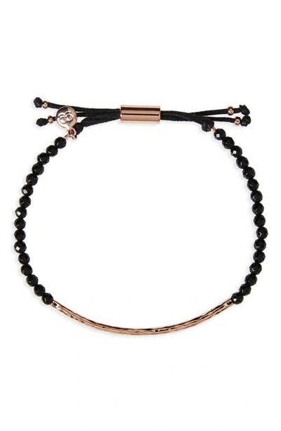 Shop Gorjana Power Gemstone Self-wisdom Bracelet In Protection/ Black/ Rose Gold