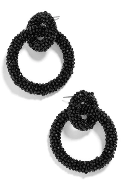 Shop Baublebar Emma Beaded Hoop Earrings In Black