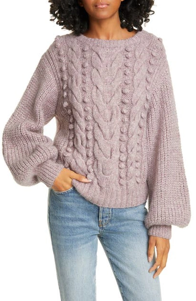 Shop Eleven Six Popcorn Knit Alpaca Blend Sweater In Pink Heather