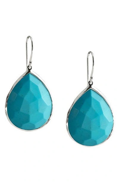 Shop Ippolita Rock Candy Large Teardrop Earrings In Silver/ Turquoise