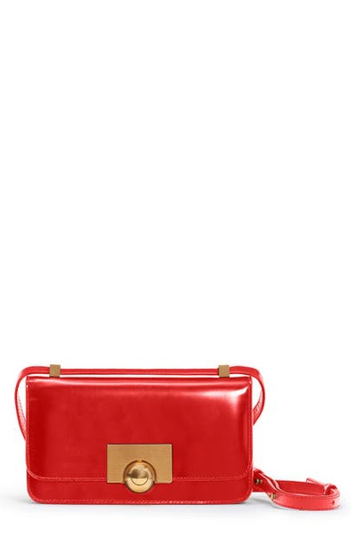 Shop Bottega Veneta Bv Classic Leather Shoulder Bag In Bright Red/ Gold