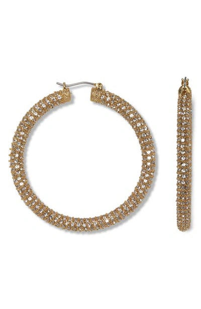 Shop Vince Camuto Pave Tubular Hoop Earrings In Gold