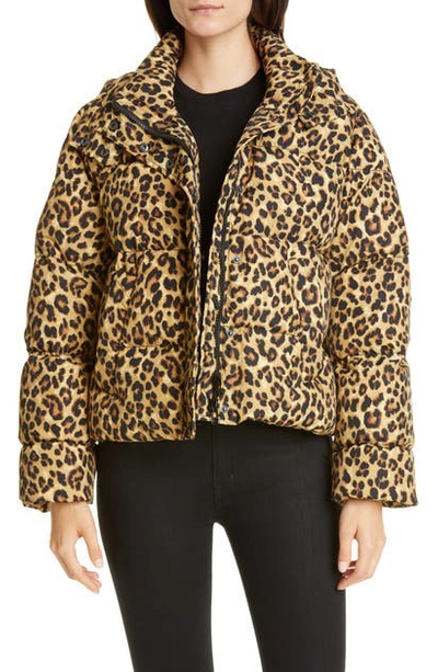 Shop Veronica Beard Casper Leopard Print Down Puffer Jacket
