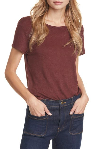 Shop Frame Classic Crew Linen Tee In Pinot