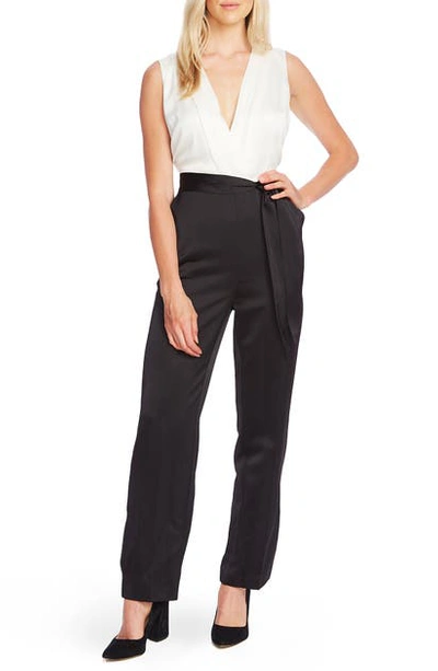 Shop Vince Camuto Colorblock Jumpsuit In Rich Black