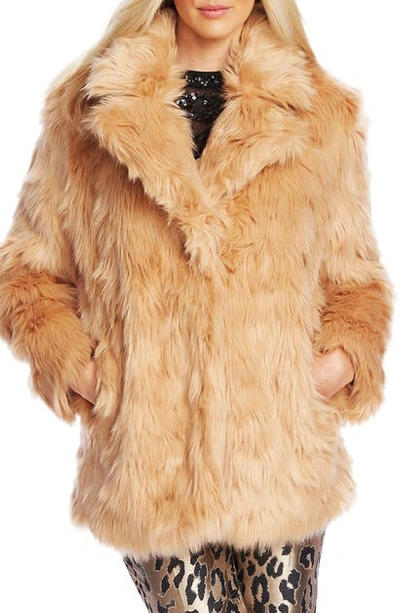 Shop Vince Camuto Shaggy Faux Fur Coat In Latte