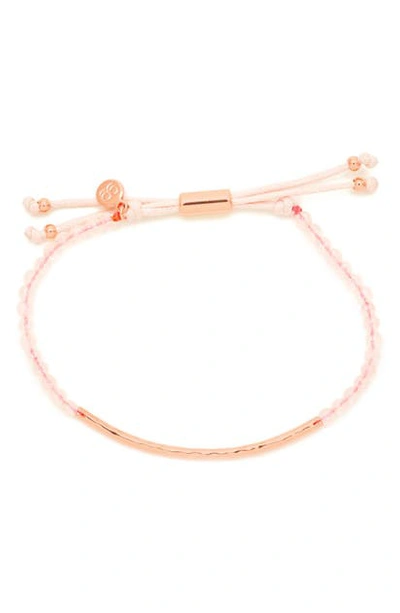 Shop Gorjana Power Gemstone Bracelet In Love/ Rose Quartz/ Rose Gold