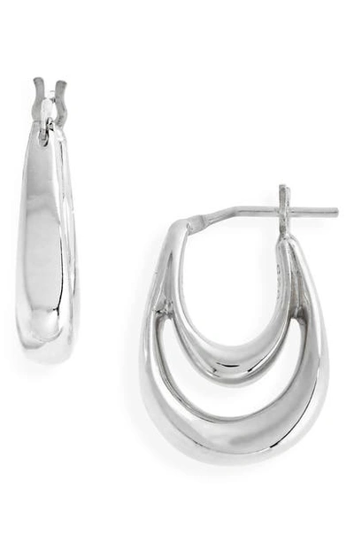 Shop Sophie Buhai Small Blanche Hoop Earrings In Sterling Silver