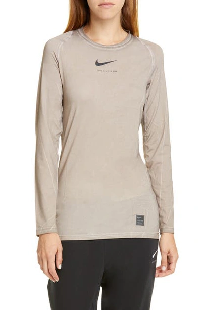 Shop Alyx 1017  X Nike 9sm Dyed Long Sleeve Tee In Taupe
