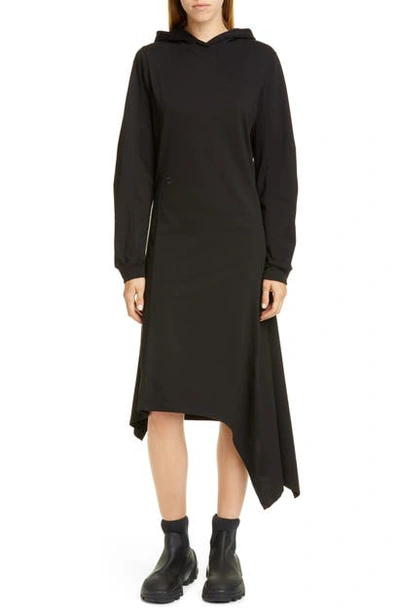 Shop Alyx Long Sleeve Hooded Knit Midi Dress In Black