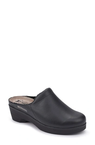 Shop Mephisto Satty Clog Mule In Black Leather