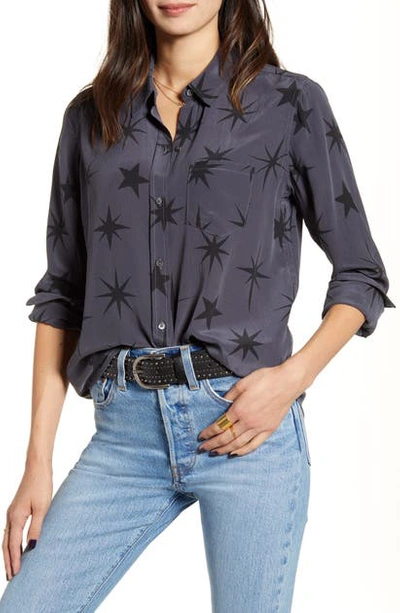 Shop Rails Kate Silk Shirt In Charcoal Constellations