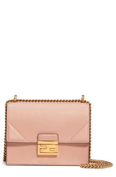 Shop Fendi Small Kan U Leather Shoulder Bag In Rosa Bourbon/ Vibrato Gold