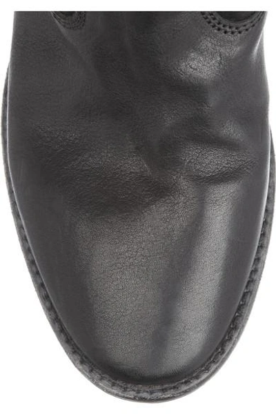 Shop Isabel Marant Cluster Leather Concealed Wedge Biker Boots In Black