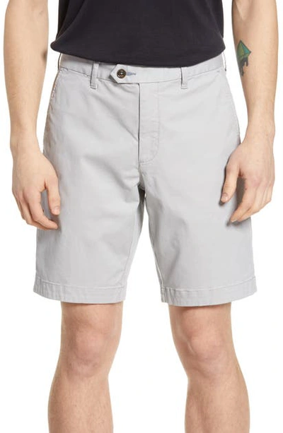 Shop Ted Baker Selshor Slim Chino Shorts In Lt-grey