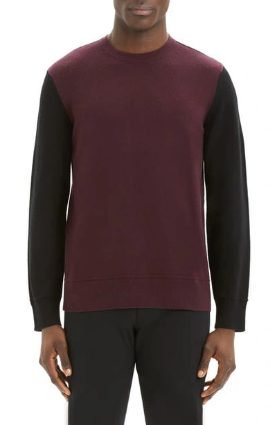 Shop Theory Hilles Standard Fit Crewneck Cashmere Sweater In Chianti Multi