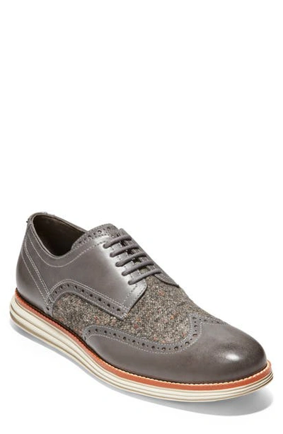 Shop Cole Haan 'original Grand' Wingtip In Shade Leather/ Wool/ Ivory