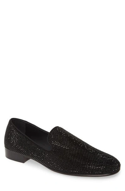 Shop Giuseppe Zanotti Glitter Loafer In Nero