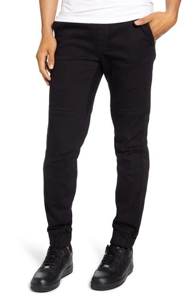Shop Wesc Slim Fit Denim Jogger Pants In Black