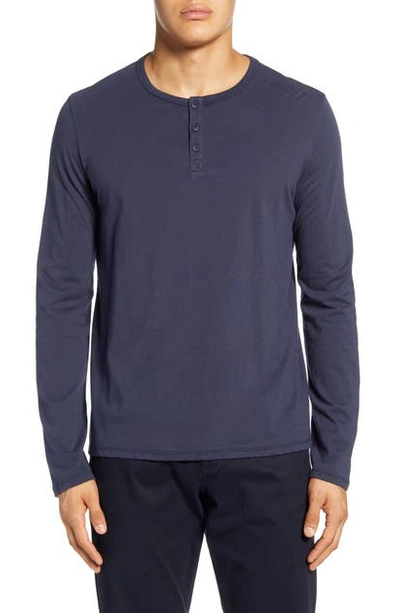 Shop Atm Anthony Thomas Melillo Long Sleeve Henley In Midnight