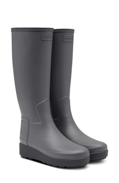 Shop Hunter Refined Creeper Tall Rain Boot In Clatter Grey