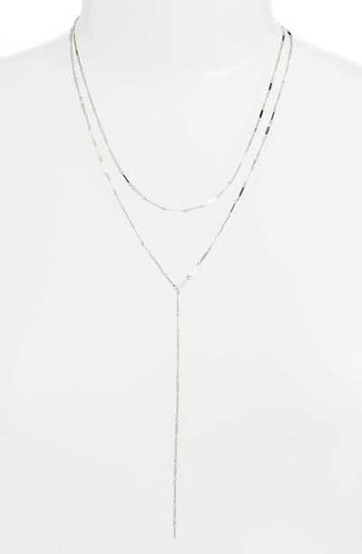 Shop Argento Vivo Mirror Bar Multistrand Y-necklace In Silver